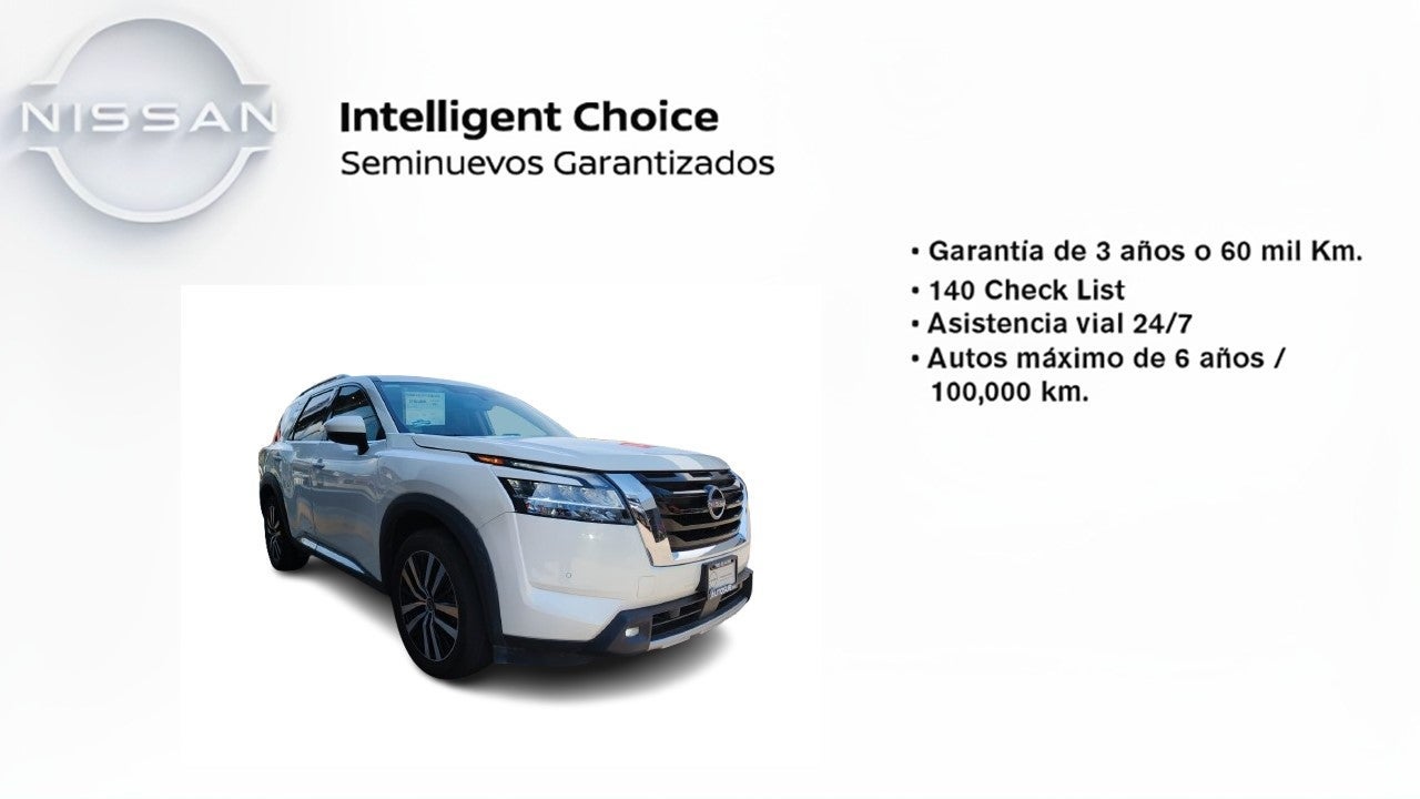 2023 Nissan Pathfinder EXCLUSIVE V6 3.5L 270 CP 5 PUERTAS AUT PIEL BA AA